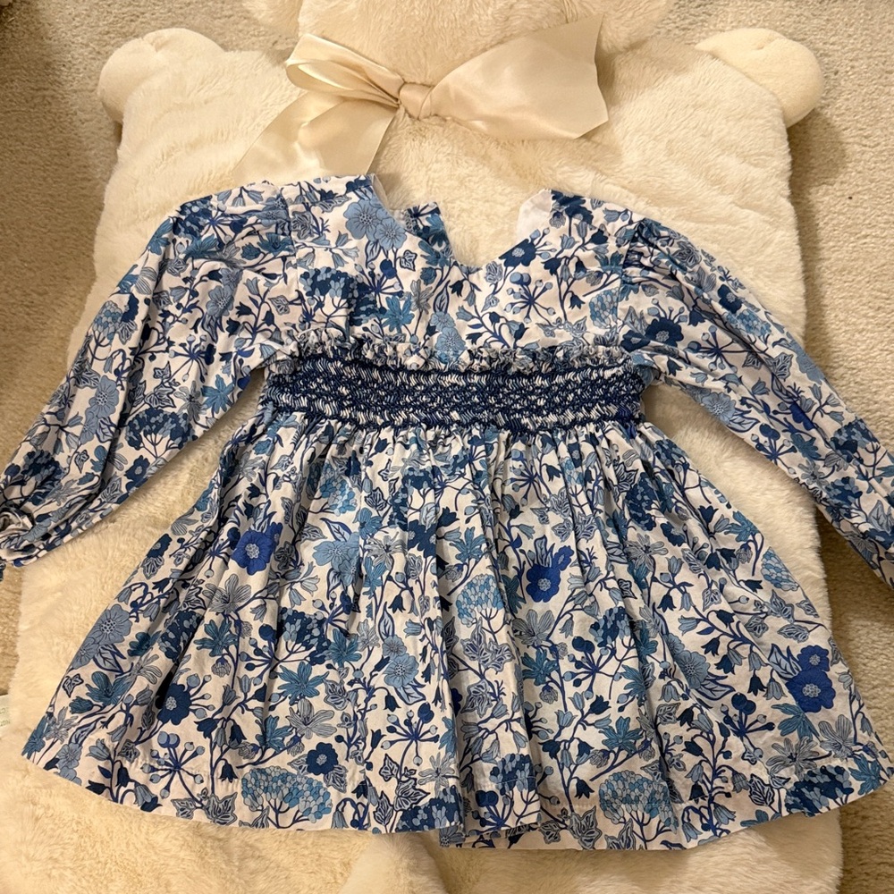 bella bliss Blue Floral Kids Casual Dress